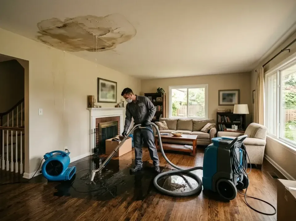 attic-pipe-burst-ceiling-drip-008 — frequently asked questions, Water Damage Restoration & Carpet Care in Germantown Hills,…